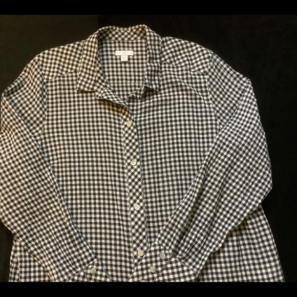 Textured gingham button down tunic. - Picture 11 of 12